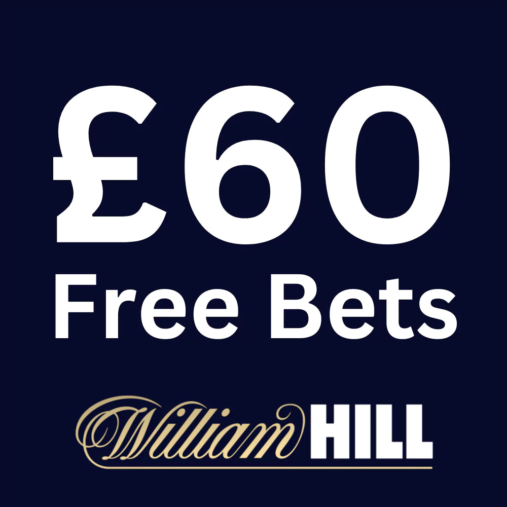 Graphic showing £60 free bet offer from William Hill (Horse Racing)