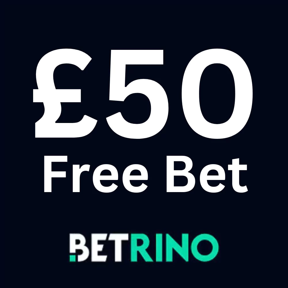Graphic showing £50 free bet offer from BETRINO