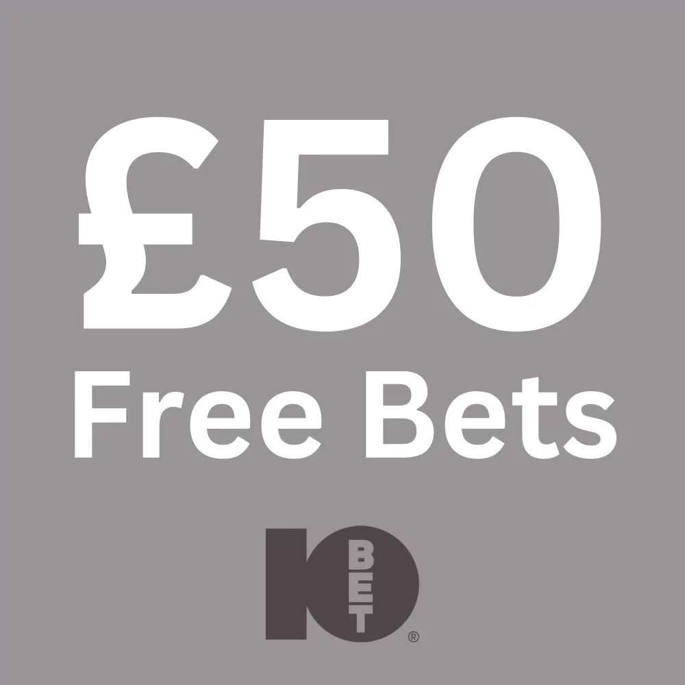Graphic showing £50 free bet offer from 10bet